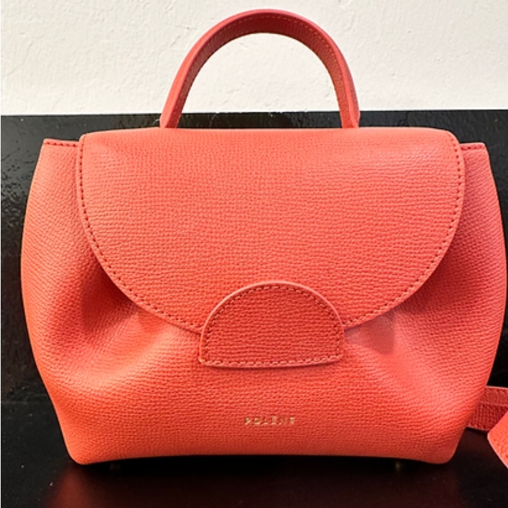 Polene Numero Un Nano *RARE* Coral Orange Leather Bag